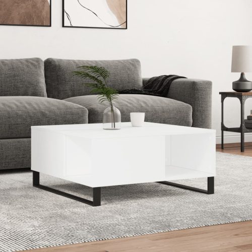 Stolić za kavu bijeli 80 x 80 x 36,5 cm od konstruiranog drva
