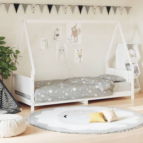 Okvir za dječji krevet bijeli 80 x 200 cm od masivne borovine
