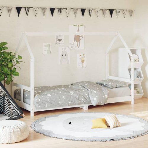 Okvir za dječji krevet bijeli 80 x 200 cm od masivne borovine