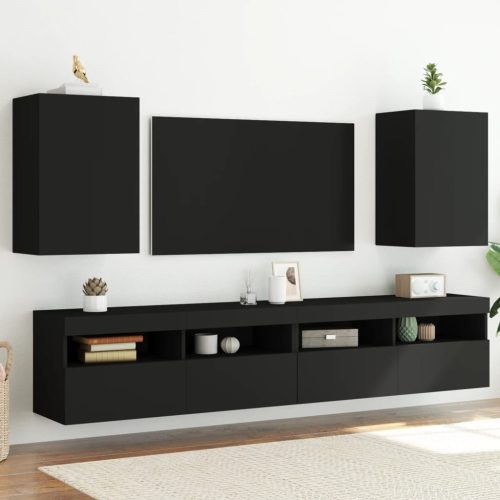 Zidni TV ormarići 2 kom crni 40,5x30x60 cm konstruirano drvo