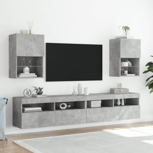 TV ormarići s LED svjetlima 2 kom boja betona 40,5 x 30 x 60 cm