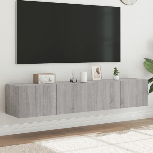 Zidni TV ormarići LED 2 kom siva boja hrasta 80x35x31 cm