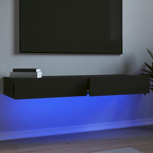 TV ormarići s LED svjetlima 2 kom crni 60 x 35 x 15,5 cm