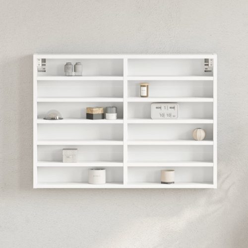 Vitrina bijela 80 x 8,5 x 58 cm konstruirano drvo