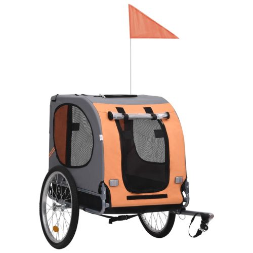 Prikolica za bicikl za kućne ljubimce narančasto-siva